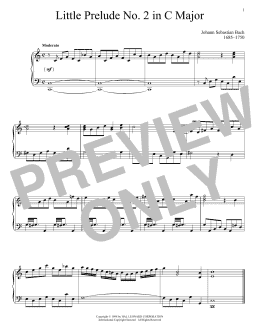 page one of Little Prelude No. 2 in C Major (Piano Solo)