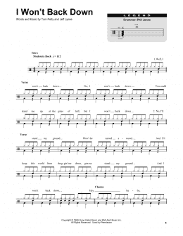 page one of I Won't Back Down (Drums Transcription)