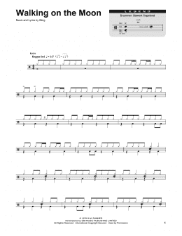 page one of Walking On The Moon (Drums Transcription)