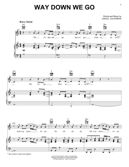 page one of Way Down We Go (Piano, Vocal & Guitar Chords (Right-Hand Melody))