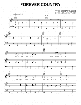 page one of Forever Country (Piano, Vocal & Guitar Chords (Right-Hand Melody))