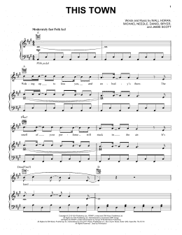 page one of This Town (Piano, Vocal & Guitar Chords (Right-Hand Melody))