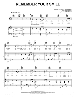 page one of Remember Your Smile (Piano, Vocal & Guitar Chords (Right-Hand Melody))