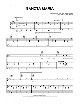 page one of Sancta Maria (Piano, Vocal & Guitar Chords (Right-Hand Melody))