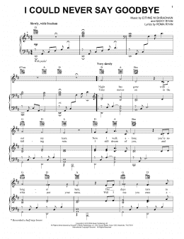 page one of I Could Never Say Goodbye (Piano, Vocal & Guitar Chords (Right-Hand Melody))