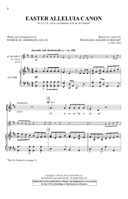 page one of Easter Alleluia Canon (SATB Choir)