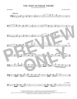 page one of The John Dunbar Theme (Trombone Solo)