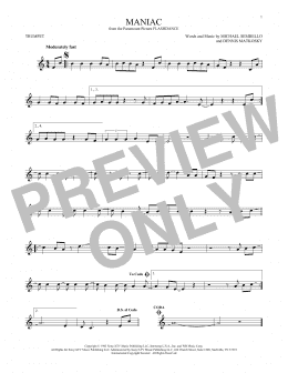 page one of Maniac (Trumpet Solo)