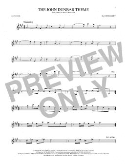 page one of The John Dunbar Theme (Alto Sax Solo)
