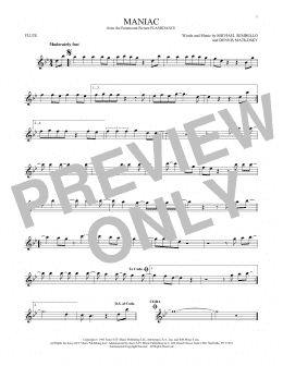 page one of Maniac (Flute Solo)
