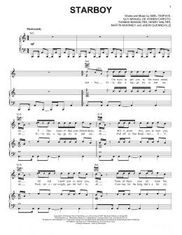 page one of Starboy (Piano, Vocal & Guitar Chords (Right-Hand Melody))