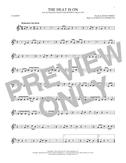 page one of The Heat Is On (Clarinet Solo)