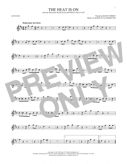 page one of The Heat Is On (Alto Sax Solo)