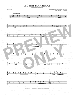 page one of Old Time Rock & Roll (Alto Sax Solo)