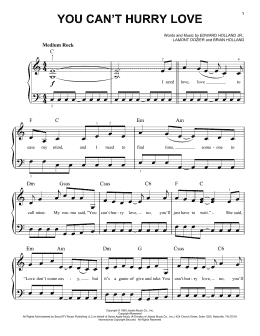 page one of You Can't Hurry Love (Easy Piano)