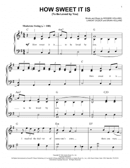 page one of How Sweet It Is (To Be Loved By You) (Very Easy Piano)