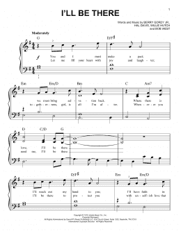 page one of I'll Be There (Very Easy Piano)