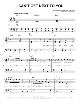 page one of I Can't Get Next To You (Easy Piano)