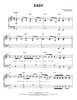 page one of Easy (Easy Piano)
