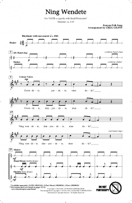 page one of Ning Wendete (SATB Choir)
