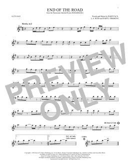 page one of End Of The Road (Alto Sax Solo)