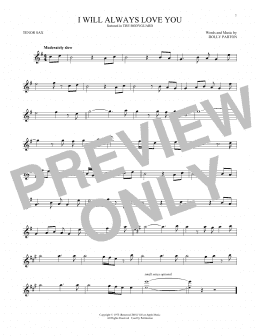page one of I Will Always Love You (Tenor Sax Solo)