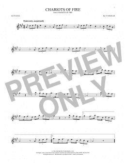 page one of Chariots Of Fire (Alto Sax Solo)