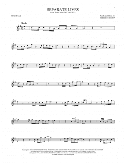 page one of Separate Lives (Tenor Sax Solo)