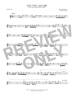 page one of Say You, Say Me (Tenor Sax Solo)