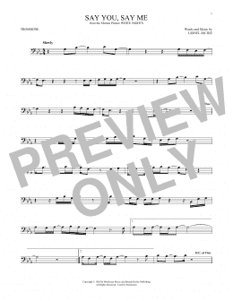 page one of Say You, Say Me (Trombone Solo)
