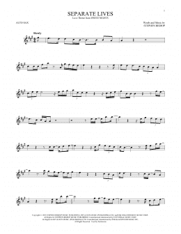 page one of Separate Lives (Alto Sax Solo)