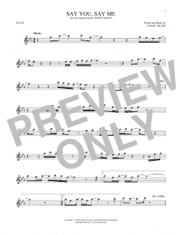 page one of Say You, Say Me (Flute Solo)
