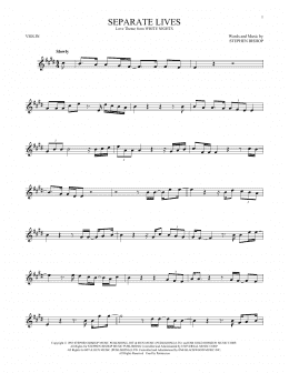 page one of Separate Lives (Violin Solo)
