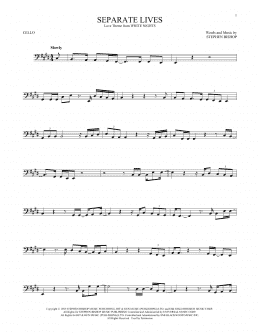 page one of Separate Lives (Cello Solo)