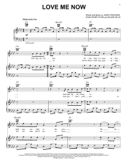 page one of Love Me Now (Piano, Vocal & Guitar Chords (Right-Hand Melody))
