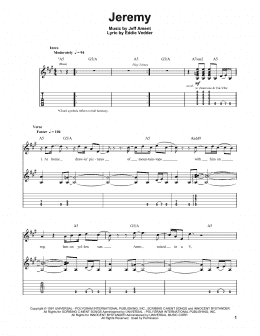 page one of Jeremy (Guitar Tab (Single Guitar))