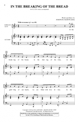 page one of In The Breaking Of The Bread (SATB Choir)