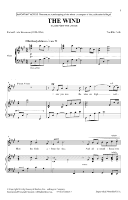 page one of The Wind (SSA Choir)