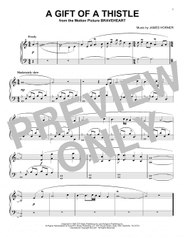 page one of A Gift Of A Thistle (Piano Solo)