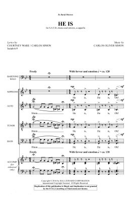 page one of He Is (SATB Choir)