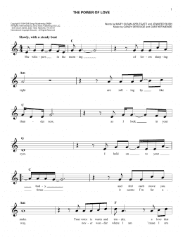 page one of The Power Of Love (Easy Lead Sheet / Fake Book)