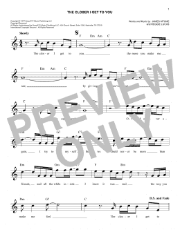 page one of The Closer I Get To You (Easy Lead Sheet / Fake Book)