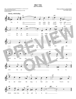 page one of Only You (And You Alone) (Lead Sheet / Fake Book)
