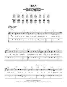 page one of Dindi (Easy Guitar Tab)