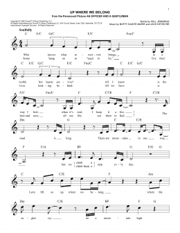 page one of Up Where We Belong (Easy Lead Sheet / Fake Book)