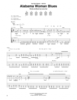 page one of Alabama Woman Blues (Guitar Rhythm Tab)