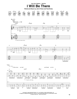 page one of I Will Be There (Guitar Rhythm Tab)