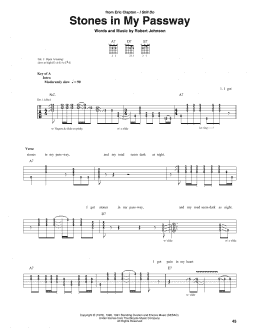 page one of Stones In My Passway (Guitar Rhythm Tab)