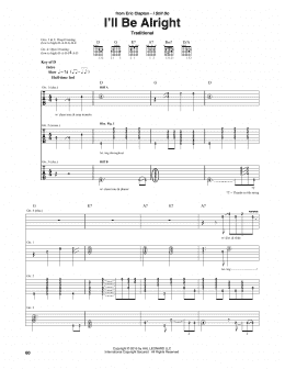 page one of I'll Be Alright (Guitar Rhythm Tab)