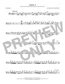 page one of Axel F (Trombone Solo)